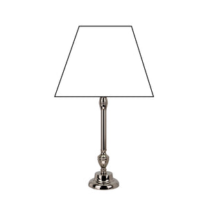 Edler Metall-Lampenfuß Nickel Glänzend – perfekte Basis für elegante Tischlampen.