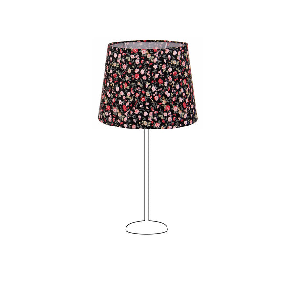 Various Bloemenlampenkap Trommel Rond - Zwart - 20 of 25 cm - Romantisch Design