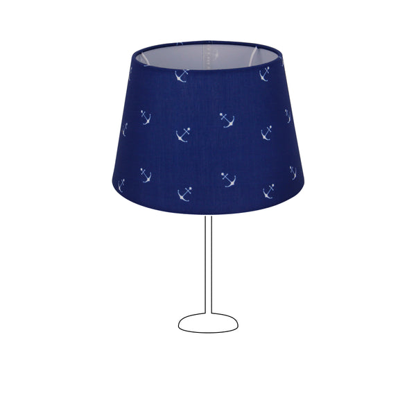 Various Lampenschirm Drum Rund - Maritimer -  Blau - Ø20 cm - Klein anker