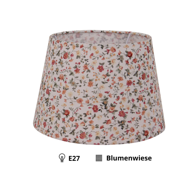 Diverse Bloemenlampenkap Trommel Rond - Crème - 20, 25 of 30 cm - Romantisch Design