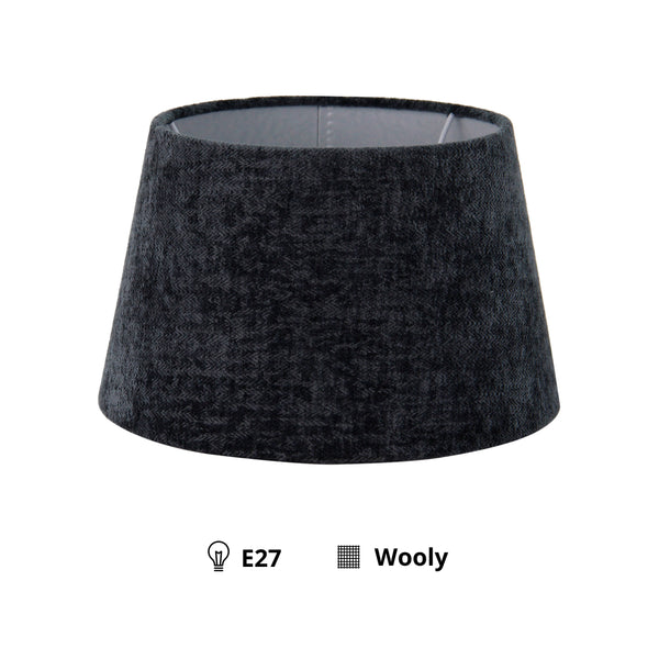 Various Lampenschirm Drum Rund – Dunkel grau - Wooly - Ø20 oder 30 cm