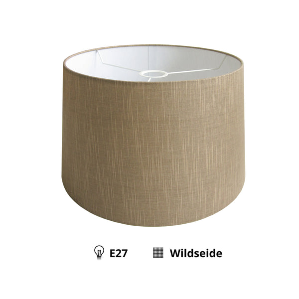 Diverse moderne trommelvormige lampenkappen – zwart, crème of grijs – Ø 25 cm voor tafellampen