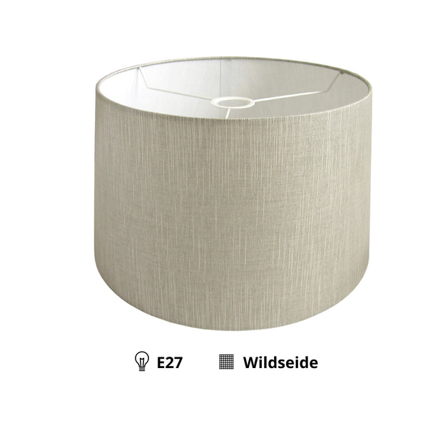 Diverse moderne trommelvormige lampenkappen – zwart, crème of grijs – Ø 25 cm voor tafellampen