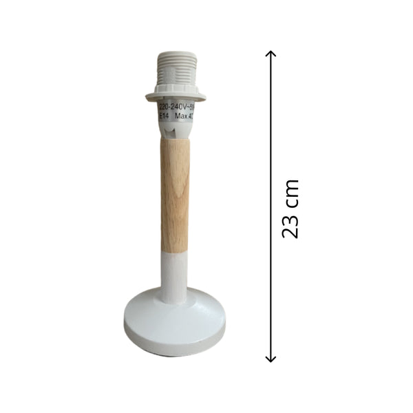 Diverse houten lampenvoet Florence – wit/naturel (23 cm & 30 cm, E14)