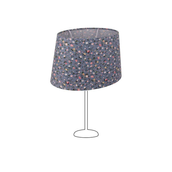 Diverse Bloemenlampenkap Ovaal - Lichtblauw - 22 of 26 cm - Romantisch bloemmotief voor tafellampen