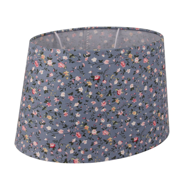 Diverse Bloemenlampenkap Ovaal - Lichtblauw - 22 of 26 cm - Romantisch bloemmotief voor tafellampen