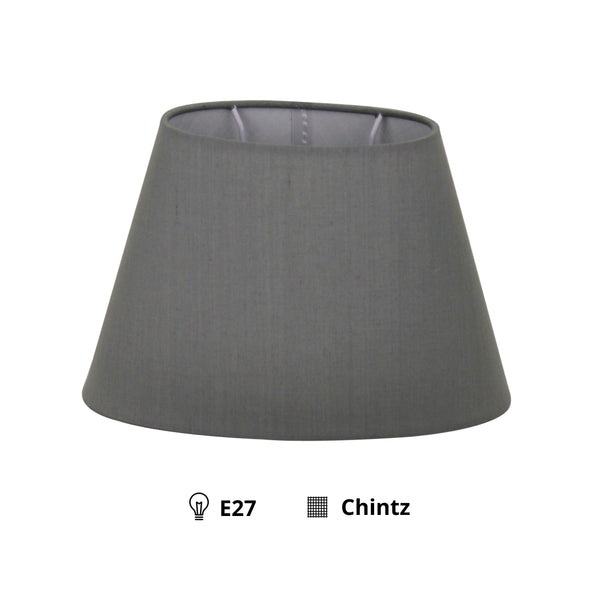 Diverse lampenkap ovaal - grijs - Ø24 of Ø30 cm - Chintz