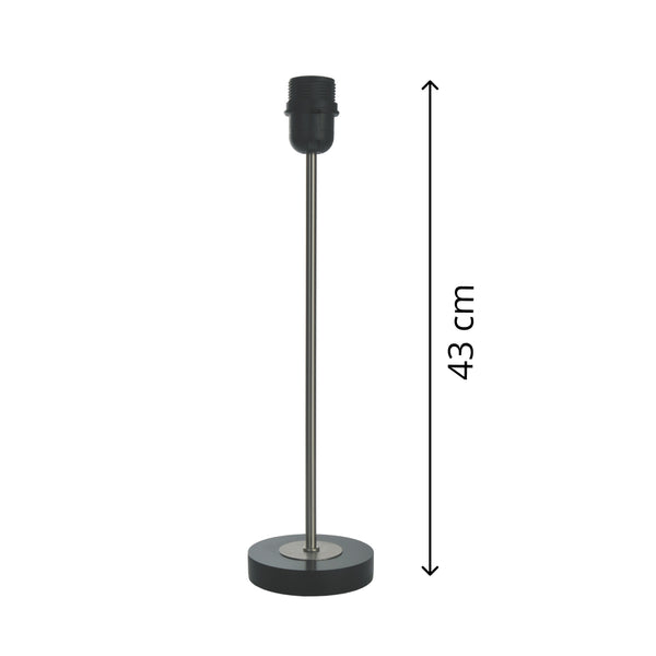 Verschillende lampenvoeten van hout en metaal in zwart en zilver – stijlvolle voet voor uw verlichting (43 cm)