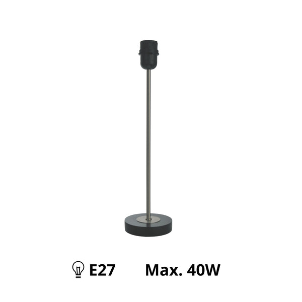 Verschillende lampenvoeten van hout en metaal in zwart en zilver – stijlvolle voet voor uw verlichting (43 cm)