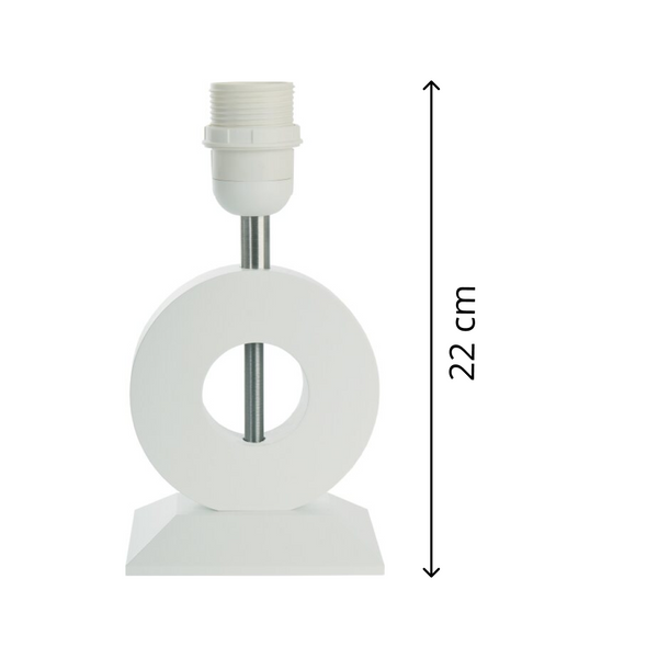 Diverse Bolero Witte Houten/Metalen Lampvoet – Stijlvolle voet voor uw tafellamp (22 cm, E27)