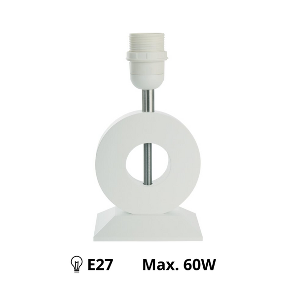 Diverse Bolero Witte Houten/Metalen Lampvoet – Stijlvolle voet voor uw tafellamp (22 cm, E27)