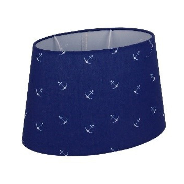 Various Lampenschirm Oval - Maritimer -  Blau - Ø20 cm - Klein anker