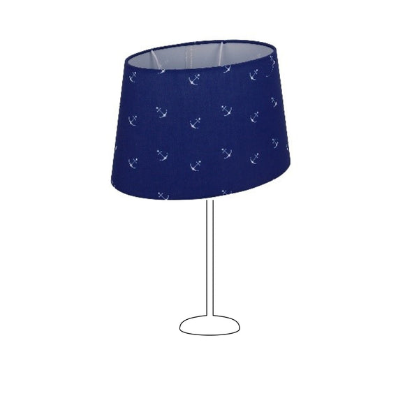 Various Lampenschirm Oval - Maritimer -  Blau - Ø20 cm - Klein anker