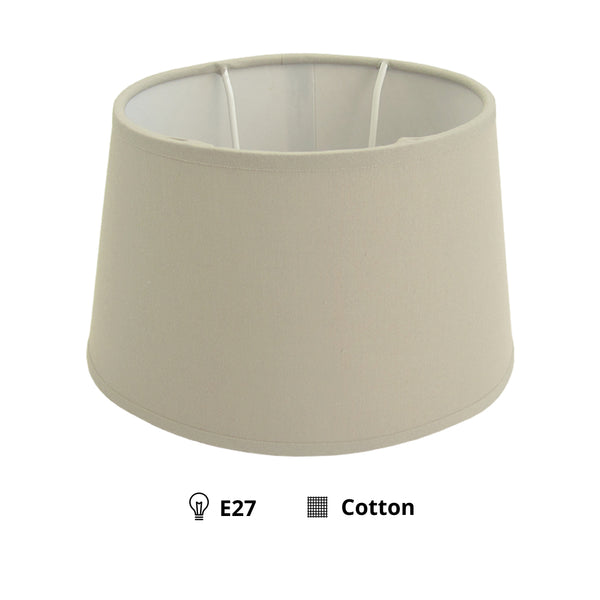 Various ovale lampenkappen Ø20 cm – Katoen in lichtbruin, crème & wit