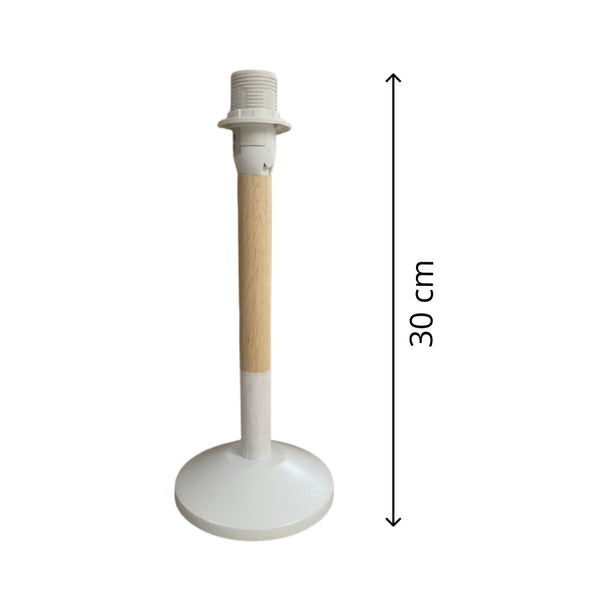 Diverse houten lampenvoet Florence – wit/naturel (23 cm & 30 cm, E14)