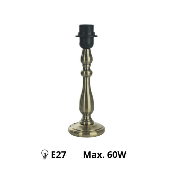 Verschillende lampenvoeten van metaal brons – elegante vintage stijl in 29 cm hoogte met E27-fitting