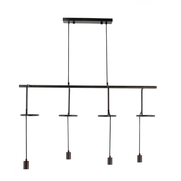 Stilvolle Hängelampe Chericoni Anello, 4-flammig, E27, schwarz. Das minimalistische Design mit klaren Linien sorgt für zeitlose Eleganz und eine harmonische Ausleuchtung des Raumes.