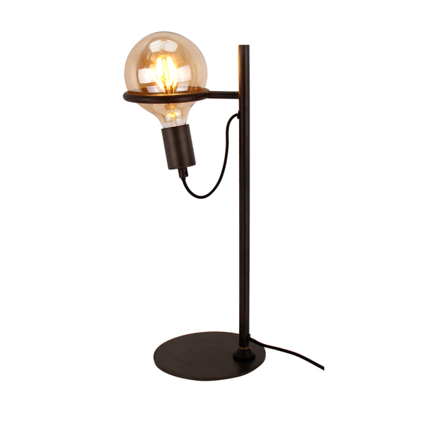 Chericoni Anello Tischlampe 1-flammig Schwarz mit Glas-Kugel