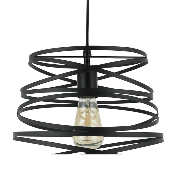 Runde Hängelampe Chericoni Asti, schwarz, Ø35 cm, 1-flammig, aus Eisen und Metall, stilvolle Beleuchtung.