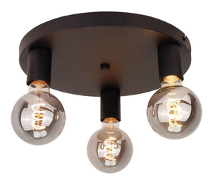 Chericoni Basic Deckenleuchte, schwarz, Ø28 cm, 3-flammig, E27-Fassung, modernes und elegantes Design.