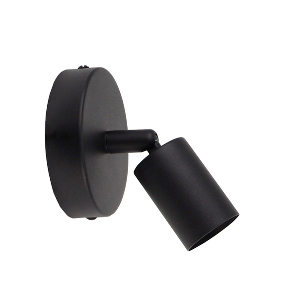 Chericoni Basic Wandlampe, schwarz, Ø10 cm, 1-flammig, E27, verstellbarer Knickarm, ohne Kordel.