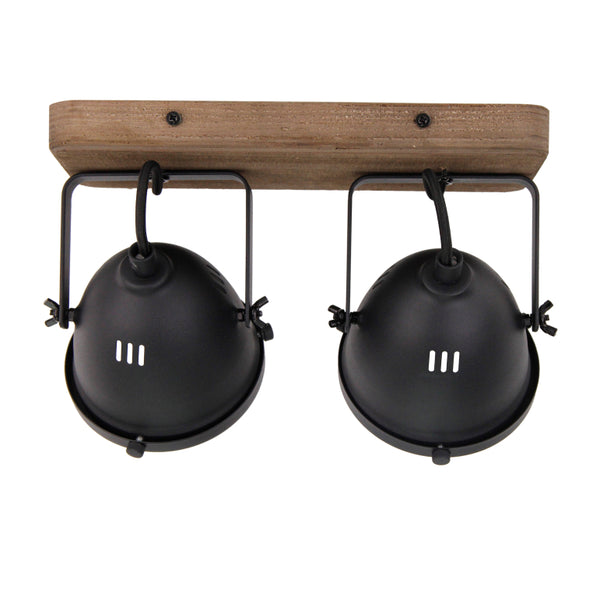 Schwarzer Chericoni Bella Deckenstrahler mit zwei GU10-Leuchtmitteln, Ø12 cm, 2-flammig, für stilvolle Raumbeleuchtung.