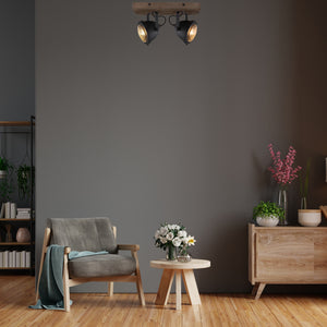 Moderne 2-flammige Chericoni Bella Deckenleuchte, Ø12 cm, Schwarz, ideal für Akzent- und Funktionsbeleuchtung.