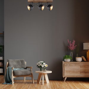 Moderne 3-flammige Chericoni Bella Deckenleuchte, Ø12 cm, Schwarz, ideal für Akzent- und Funktionsbeleuchtung.