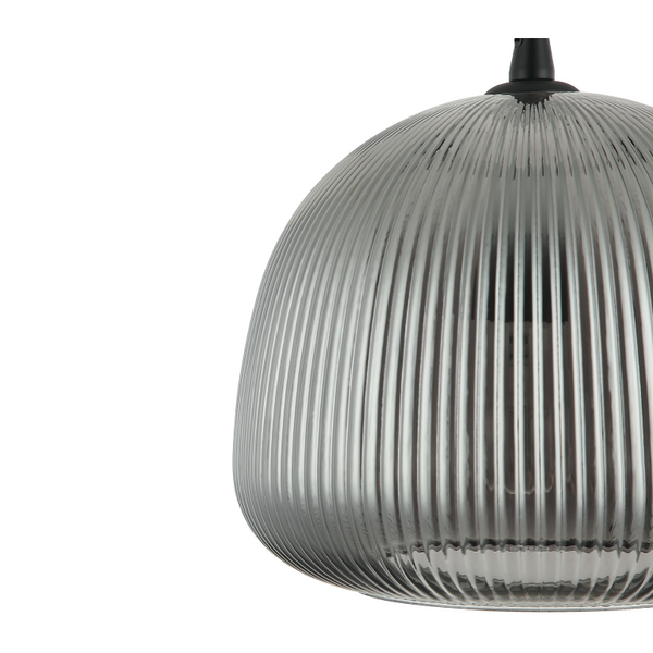 1-flammige Hängelampe aus geriffeltem Glas – warmes Licht für jeden Raum