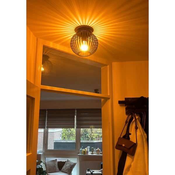 Elegante Chericoni Curvato Deckenlampe, Ø20 cm, 1-flammig, in mattem Schwarz für zeitloses Design.