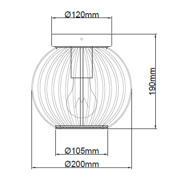 Chericoni Curvato Deckenleuchte, Ø20 cm, 1-flammig, Schwarz, für stilvolle und gezielte Raumbeleuchtung.