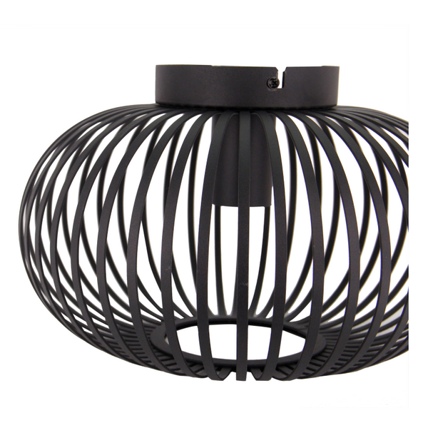 Schwarze Chericoni Curvato Lampe für die Decke, Ø30 cm, 1-flammig, E27, sorgt für dezente und klare Beleuchtung.