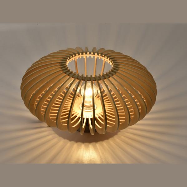 Chericoni Curvato Tischlampe – seitliche Ansicht – modernes Design aus Holz