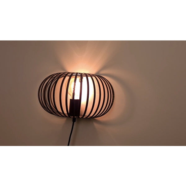 Chericoni Curvato Wandleuchte, Ø30 cm, 1-flammig, Schwarz, E27, ideal für Wohnzimmer, Flur oder Schlafzimmer mit stilvollem Licht.