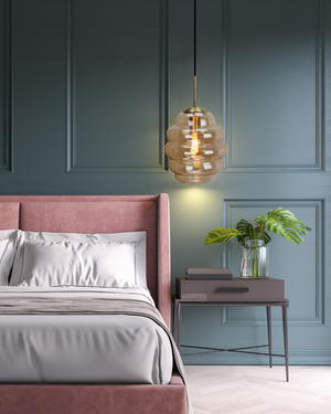 Runde Pendelleuchte Chericoni Favo, Ø18 cm, 1-flammig, gefertigt aus hochwertigem Glas.