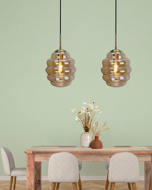 Runde Pendelleuchte Chericoni Favo, Ø26 cm, 1-flammig, gefertigt aus hochwertigem Glas.