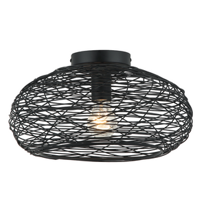 Chericoni Filo Sottile Deckenleuchte, schwarz, Ø34 cm, 1-flammig, aus Eisen und Metall, modernes Design.