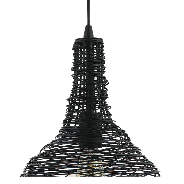 Design-Hängelampe Chericoni Filo Sottile, schwarz, Ø25 cm, 1-flammig, hochwertiges Eisen- und Metallgehäuse.