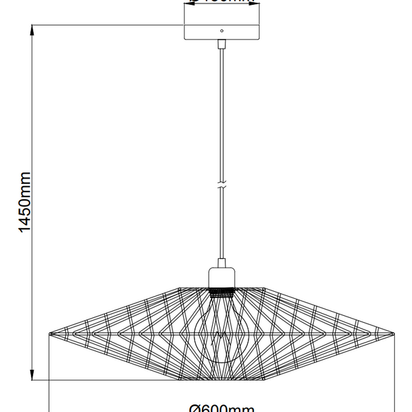 Elegante naturfarbene Hängelampe Chericoni Capello, Ø60 cm, 1-flammig, E27, für gemütliche Räume.