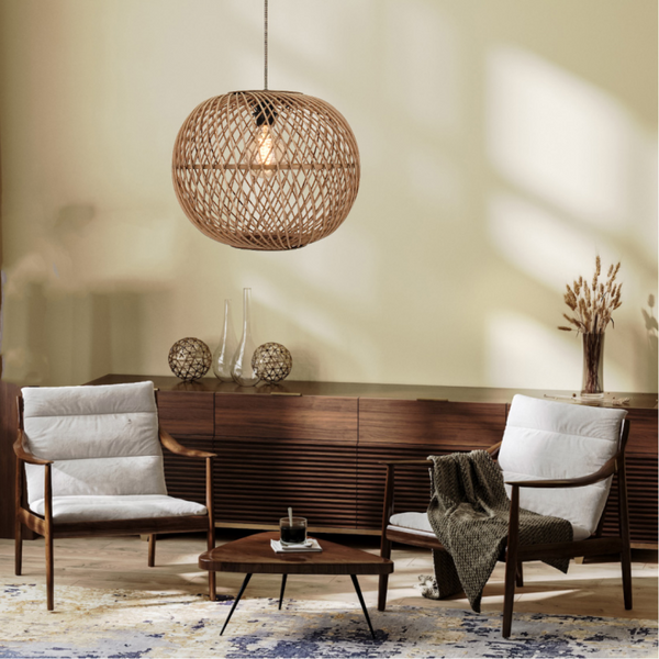 Diagonal geflochtene Holzlampe – Chericoni Nature Serie