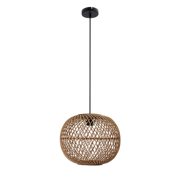 Nachhaltige Hängelampe aus Naturholz mit E27-Fassung