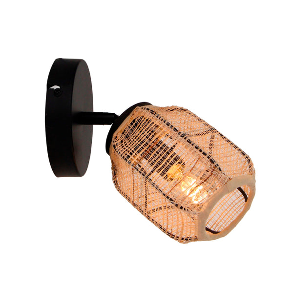 Chericoni Nature Jute Plafondspot 1-flammig aus Bambus und Jute