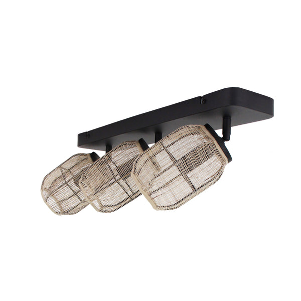 Detailaufnahme Jute-Schirme und Mattschwarz-Basis