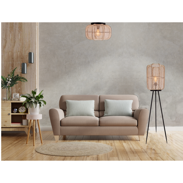 Chericoni Nature Jute Stehlampe – 1 flammig – Ø32 cm – E27 – Bamboe Holz