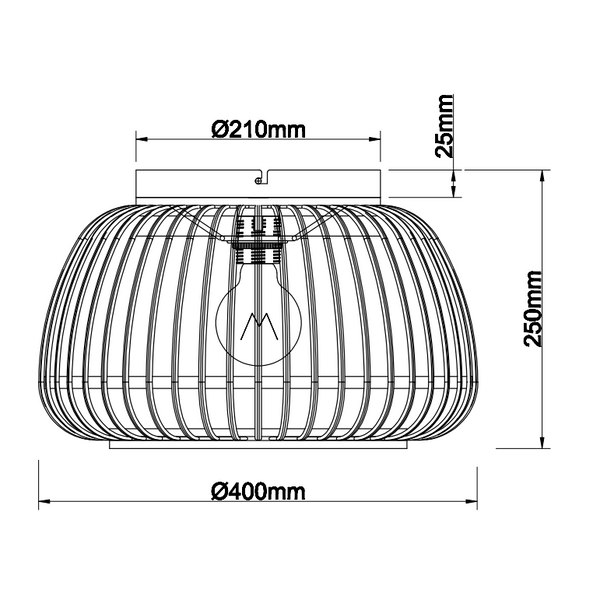 Zeitlose Design-Pendelleuchte aus Bambus von Chericoni