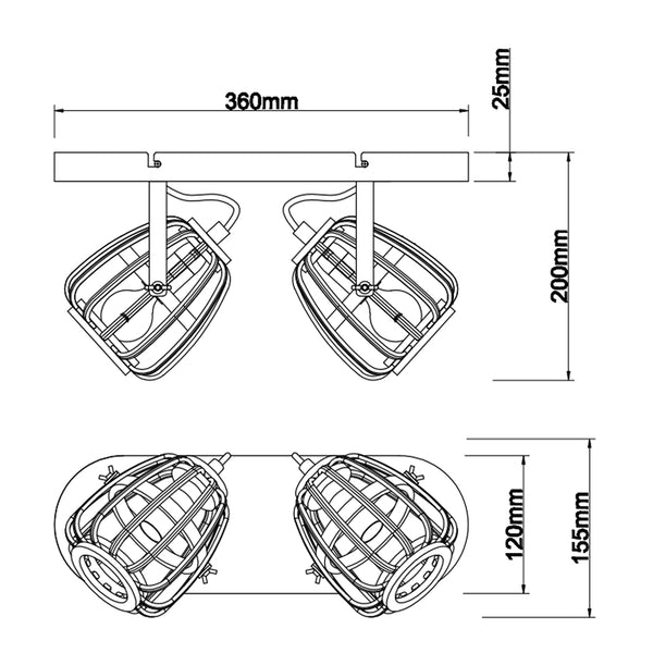 Zeitlose Spotleuchte Nature Trapeze für Flur und Küche