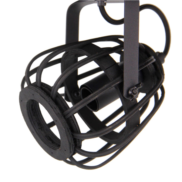 Deckenstrahler Trapeze von Chericoni mit Holz und Schwarz