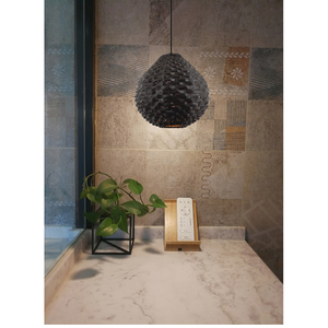 Schwarze Pendelleuchte Chericoni Nature Treccia, Ø32 cm, 1-flammig, E27-Fassung, elegante Raumbeleuchtung.