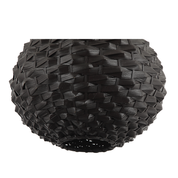 Design-Hängelampe Chericoni Nature Treccia, schwarz, Ø32 cm, 1-flammig, E27, für gemütliche Wohnräume.