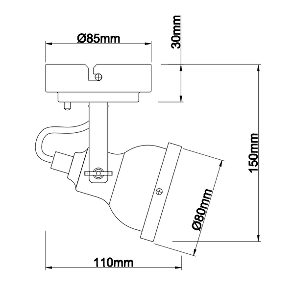 Der Nero Spot von Chericoni, 1-flammig, Ø8 cm, schwarz, kombiniert schlichte Eleganz mit funktionaler Ausleuchtung – perfekt für moderne Interiors.